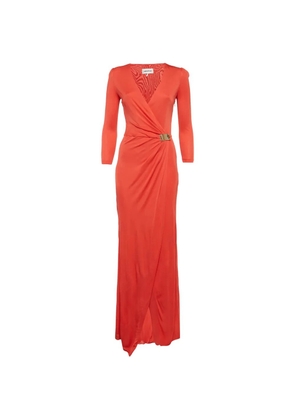 PUCCI Pre-Owned V-neck draped maxi dress - Red