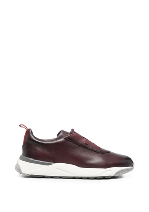 Santoni perforated leather sneakers - Red