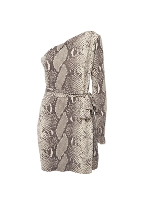 DVF Diane von Furstenberg one-shoulder mini wrap dress - Neutrals