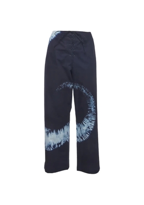 Christian Dior Pre-Owned tie-dye lace-up trousers - Blue