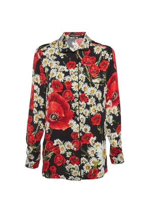 Dolce & Gabbana Pre-Owned floral-print long-sleeved shirt - Black