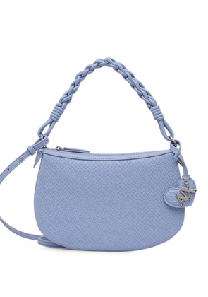 Armani Exchange mini monogram-embossed braided-handle shoulder bag - Blue