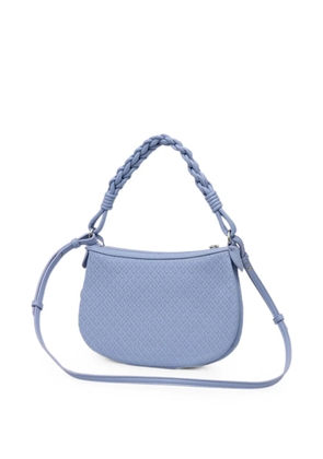 Armani Exchange mini monogram-embossed braided-handle shoulder bag - Blue