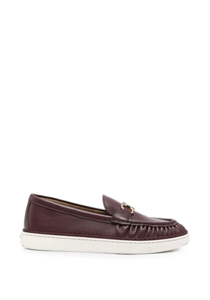 Ferragamo Gancini ruched loafers - Brown