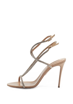 Aquazzura Moondust crystal-embellished sandals - Neutrals