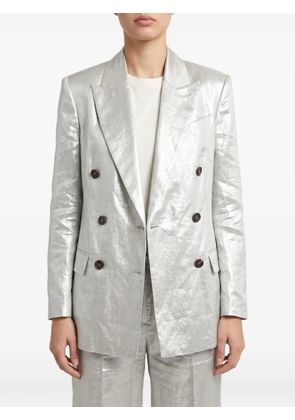 Brunello Cucinelli metallic-effect double-breasted suit - Silver