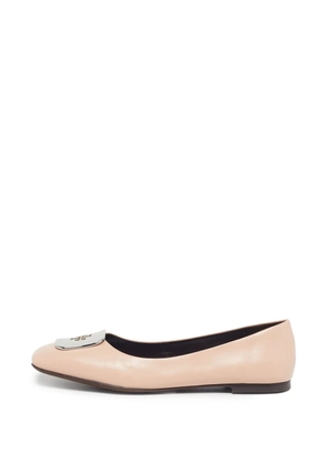 Tory Burch Georgia logo-plaque ballet flats - Neutrals