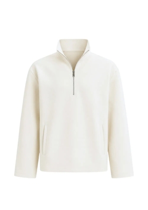 COMMAS quarter-zip jersey sweater - White