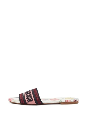 Christian Dior Pre-Owned Dway jacquard flat sandals - Neutrals