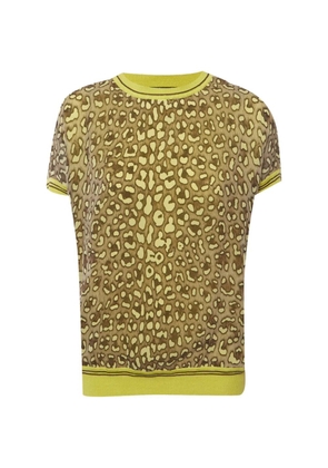 Roberto Cavalli Vintage Montenapoleone animal-print silk T-shirt - Yellow