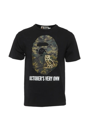 A BATHING APE® x OVO Woodland Camo Ape Head T-shirt - Black