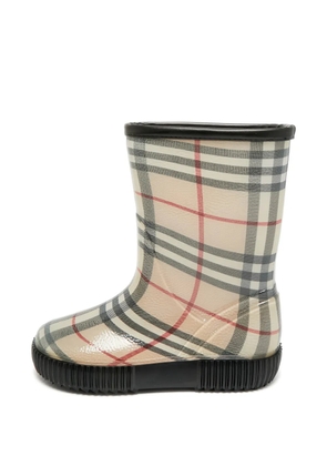 Burberry Pre-Owned House Check Salamanc2 rain boots - Neutrals