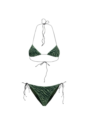 Oséree zebra-pattern bikini - Green