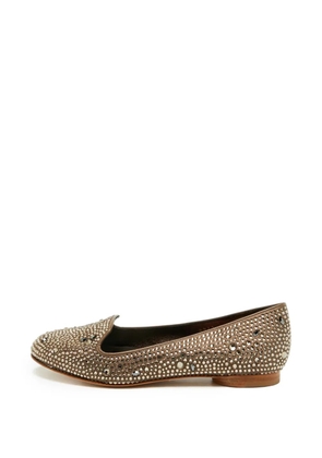 Gina crystal-embellished ballet flats - Brown