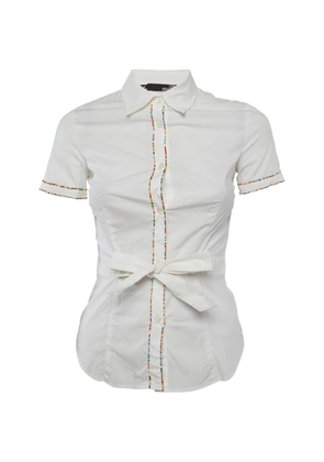 Love Moschino beaded belted shirt - White