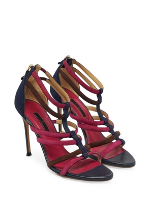 Carolina Herrera Vintage strappy suede sandals - Blue