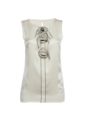 Dolce & Gabbana Pre-Owned floral-detail sleeveless top - White