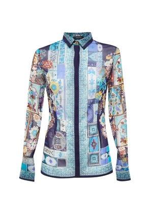 Versace Pre-Owned printed long-sleeve shirt - Blue