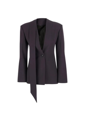 The Attico scarf-detail single-breasted blazer - Brown