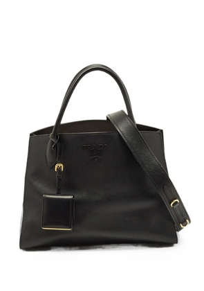 Prada Pre-Owned medium Monochrome Saffiano leather tote bag - Black
