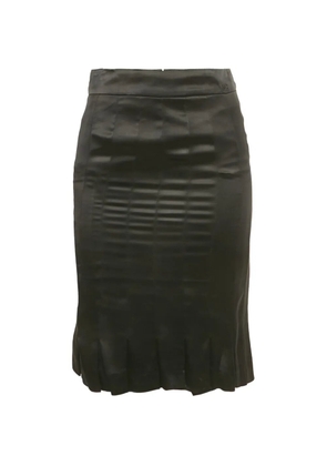 CHANEL Pre-Owned flounce satin skirt - Black