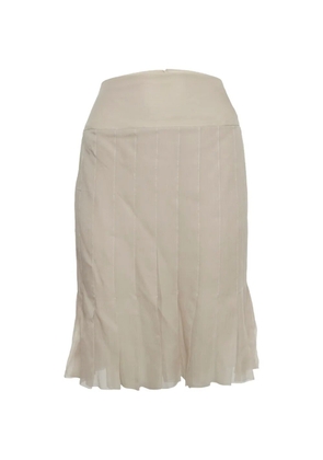 CHANEL Pre-Owned pleated silk mini skirt - Neutrals