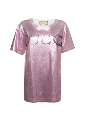 Gucci Pre-Owned Blind For Love metallic T-shirt - Pink