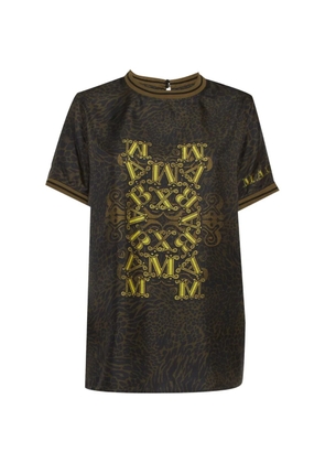 Max Mara leopard-print silk top - Green