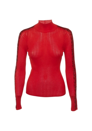 Christian Dior Pre-Owned embellished rib-knit sweater - Red