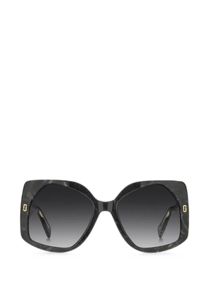 Marc Jacobs Eyewear marble-effect geometric-frame sunglasses - Grey