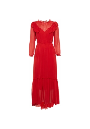 Maje ruffle-detail maxi dress - Red