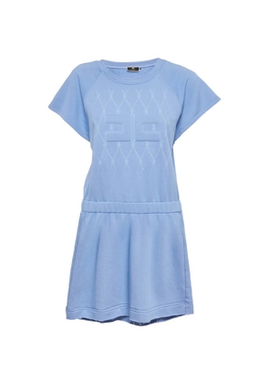 Elisabetta Franchi embossed-logo mini dress - Blue