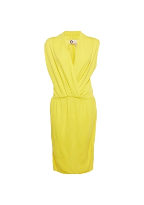 Lanvin Pre-Owned midi draped V-neck dress - Yellow