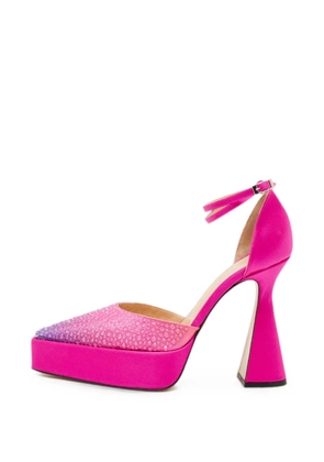 MACH & MACH Galaxy crystal-embellished platform pumps - Pink