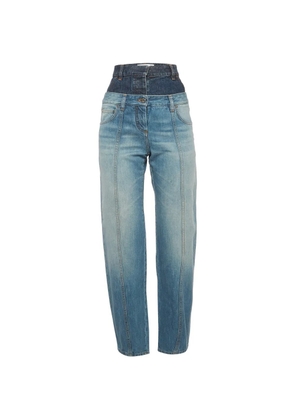 Loewe Pre-Owned high-rise panelled straight jeans - Blue