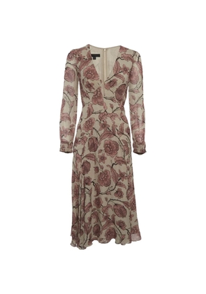 Burberry Pre-Owned floral-print flared midi dress - Neutrals