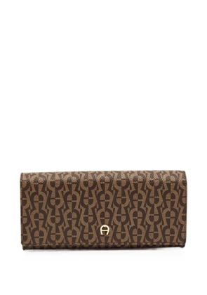 Aigner Kids logo-print continental wallet - Brown