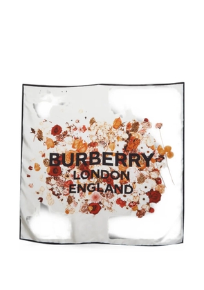 Burberry Pre-Owned floral-print scarf - White