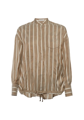 Brunello Cucinelli striped shirt - Brown