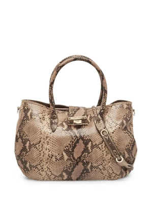 Jimmy Choo Pre-Owned Rania python-embossed tote bag - Neutrals
