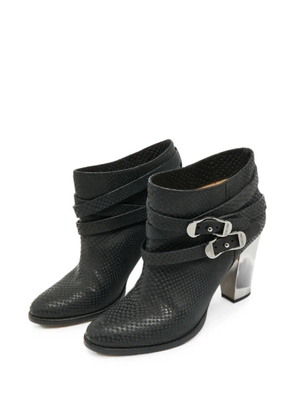 Jimmy Choo Pre-Owned Marlin python-embossed ankle boots - Black