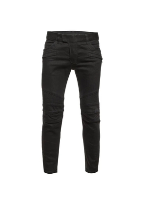 Balmain Pre-Owned ribbed-detail slim-fit jeans - Black