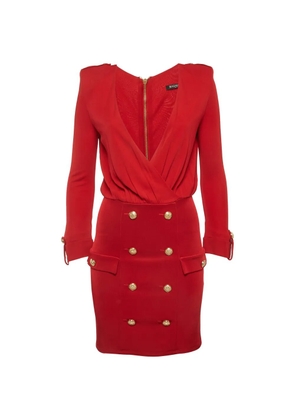 Balmain Pre-Owned double-breasted mini dress - Red