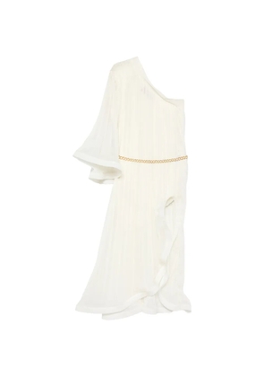 SIMONA CORSELLINI one-shoulder pleated midi dress - White