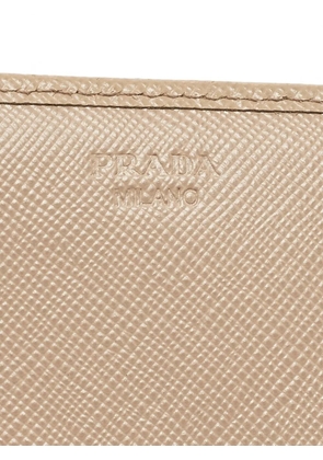 Prada Pre-Owned Saffiano-leather flap continental wallet - Neutrals