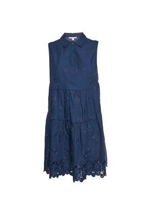 DVF Diane von Furstenberg embroidered eyelet shirt dress - Blue