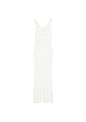 Elisabetta Franchi stud-embellished bandage maxi dress - White