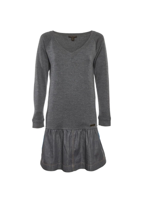 Louis Vuitton Pre-Owned denim-skirt panelled mini dress - Grey
