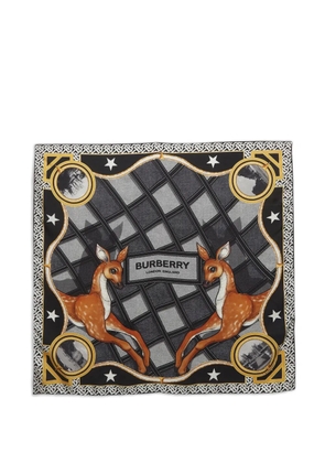 Burberry Pre-Owned square deer-print scarf - Black