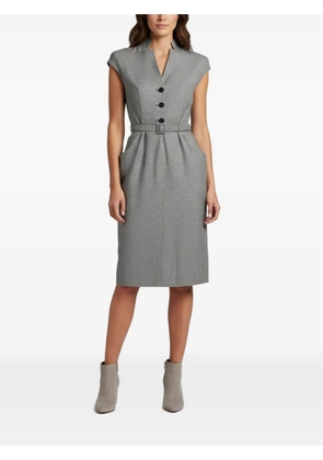 Christian Dior Pre-Owned houndstooth-print midi dress - Black